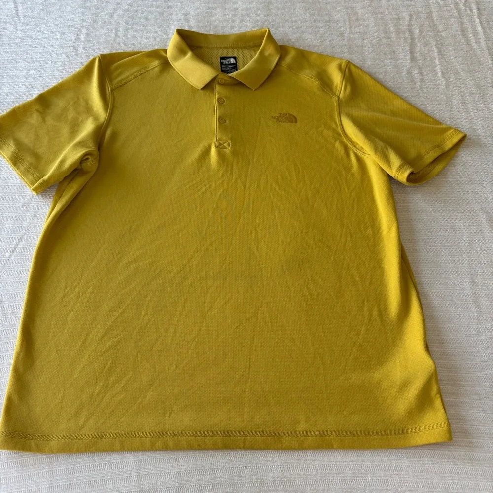 The North Face Mens FlashDry Polo Shirt Yellow‎ Short Sleeve XL NF0A2UN2